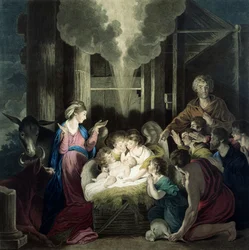 Födelsen, graverad av G.S. och S.G. Facius, 1785
